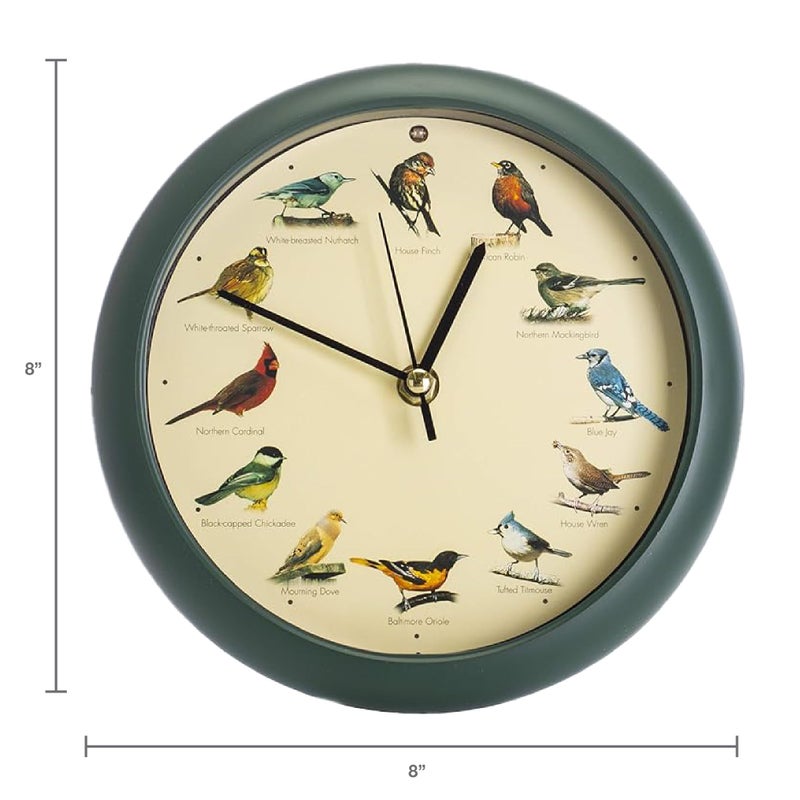 Mark Feldstein & Associates Mark Feldstein, The Original Singing Bird Clock, 8 Inch, Green - Image 2